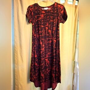 LuLaRoe Black and Red High Low Dress Size XX-Small